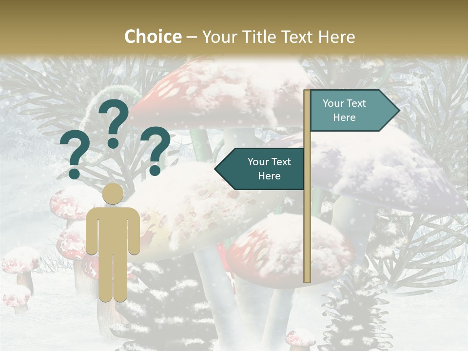 Muchomor Zima Niebieski PowerPoint Template