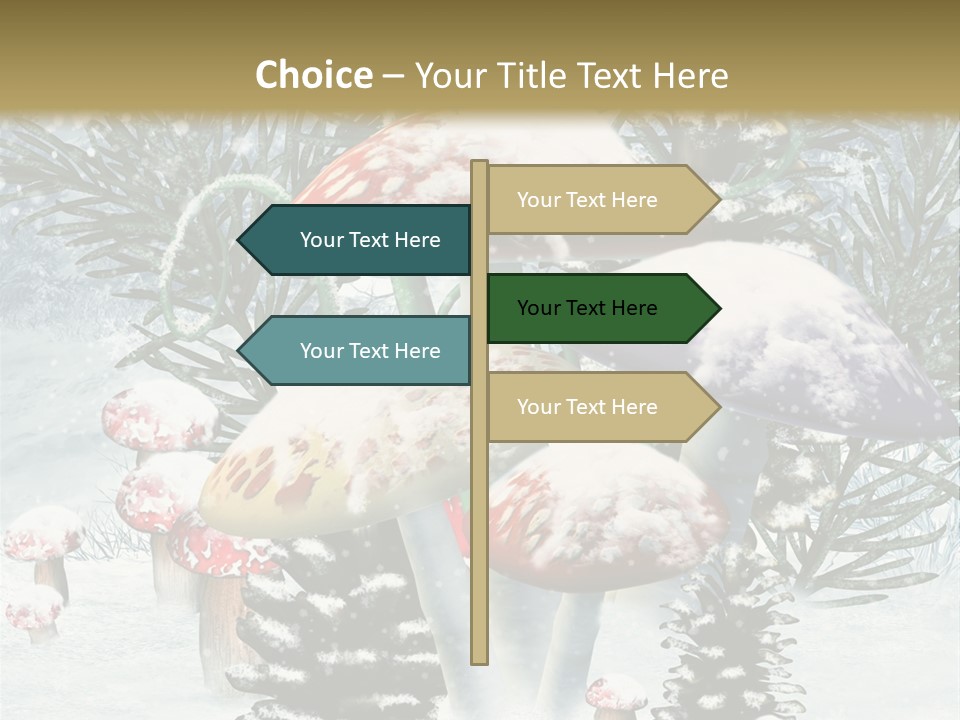 Muchomor Zima Niebieski PowerPoint Template