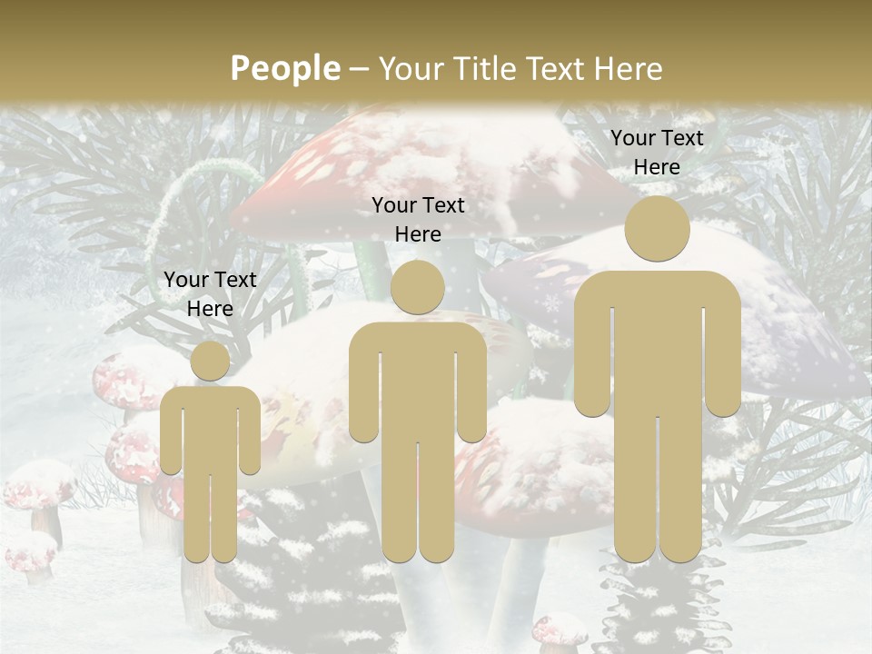 Muchomor Zima Niebieski PowerPoint Template