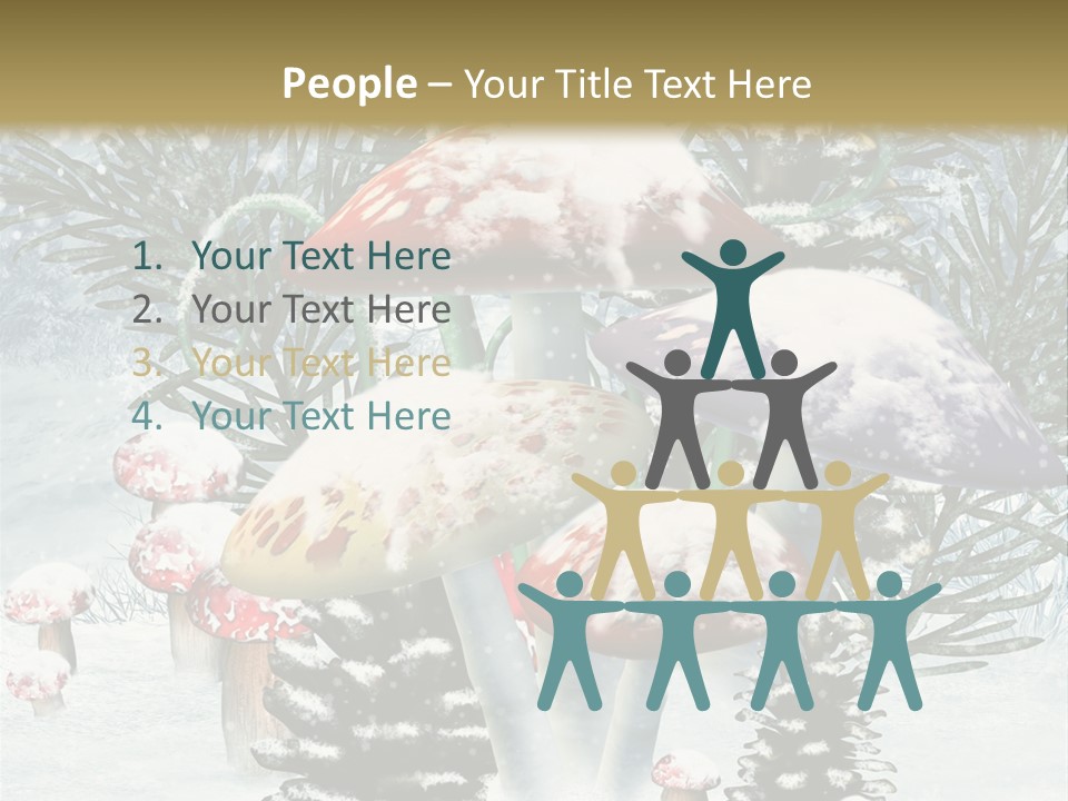 Muchomor Zima Niebieski PowerPoint Template