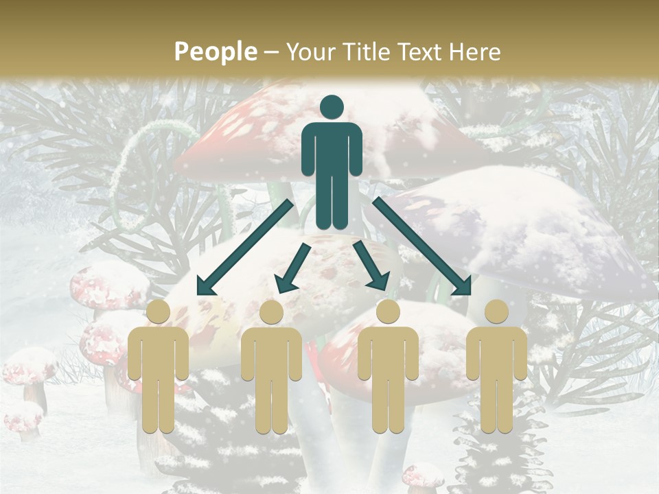 Muchomor Zima Niebieski PowerPoint Template