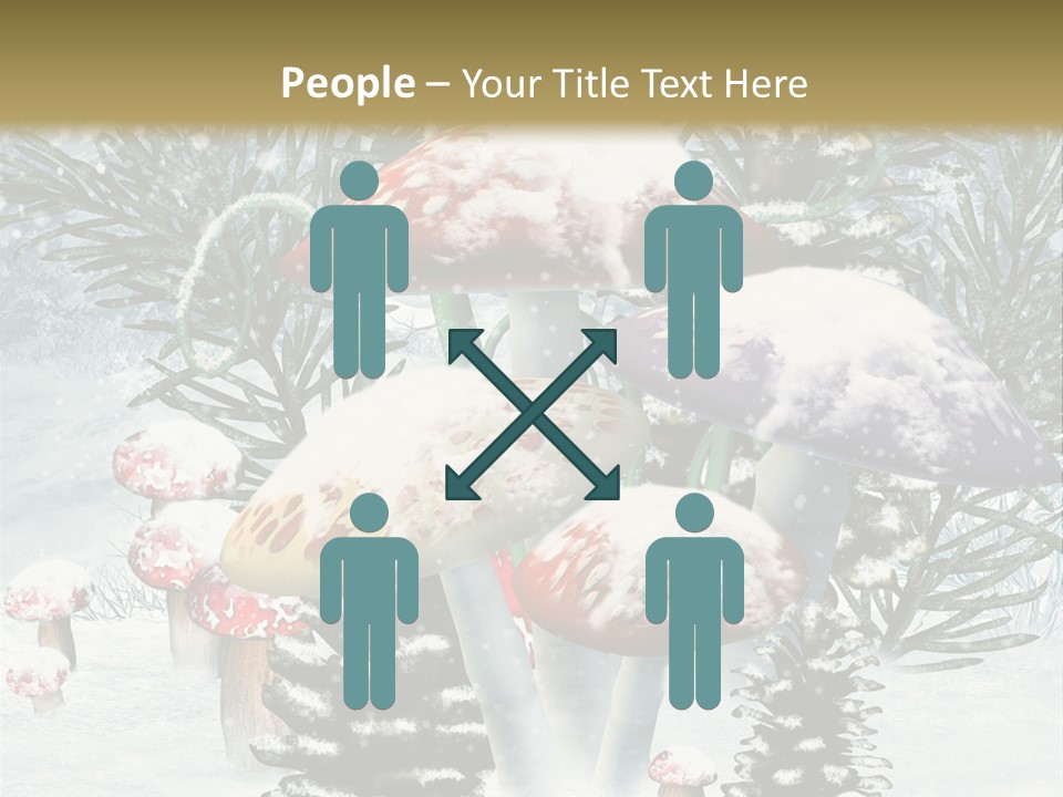 Muchomor Zima Niebieski PowerPoint Template