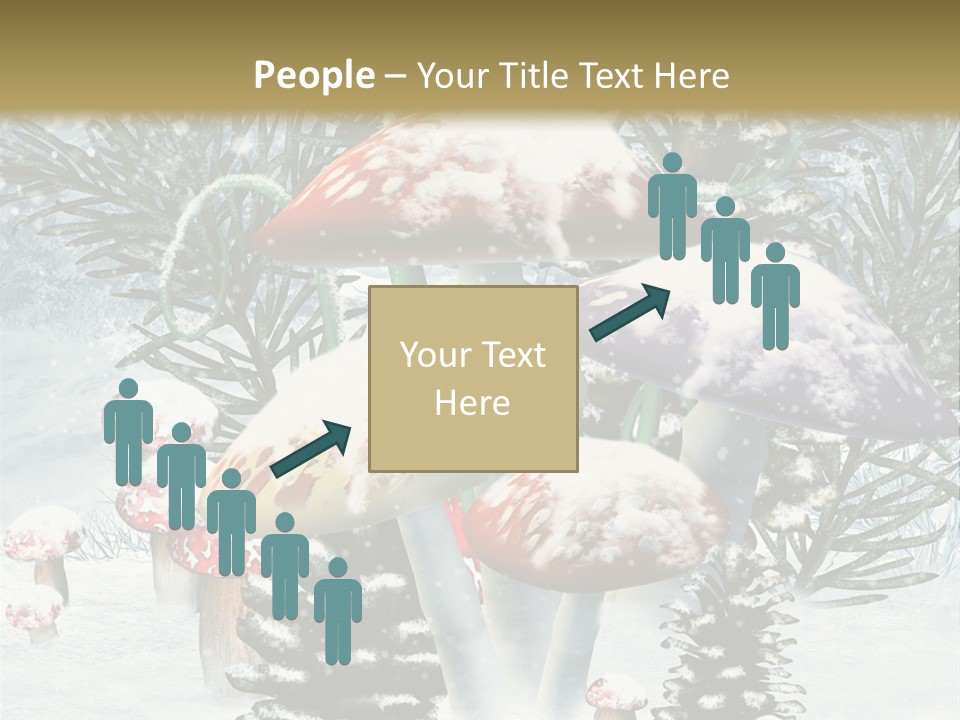 Muchomor Zima Niebieski PowerPoint Template