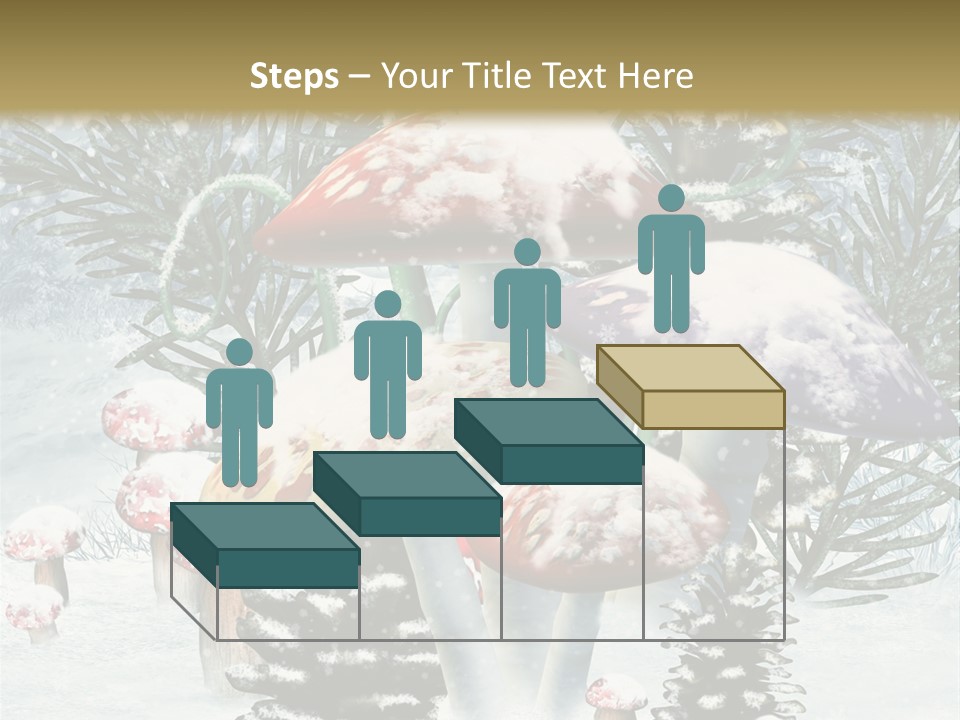 Muchomor Zima Niebieski PowerPoint Template