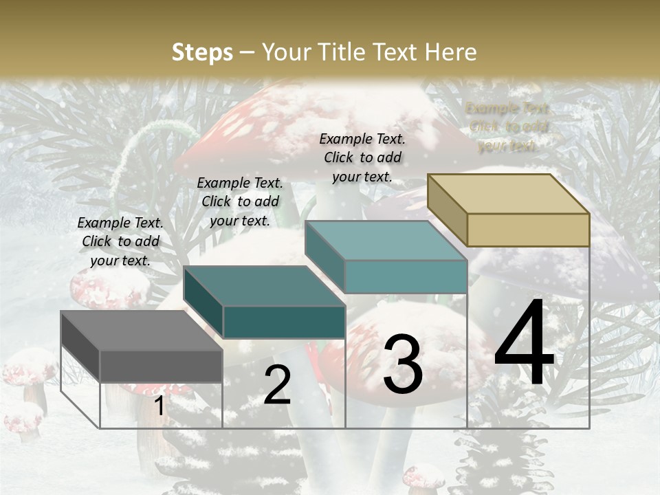 Muchomor Zima Niebieski PowerPoint Template