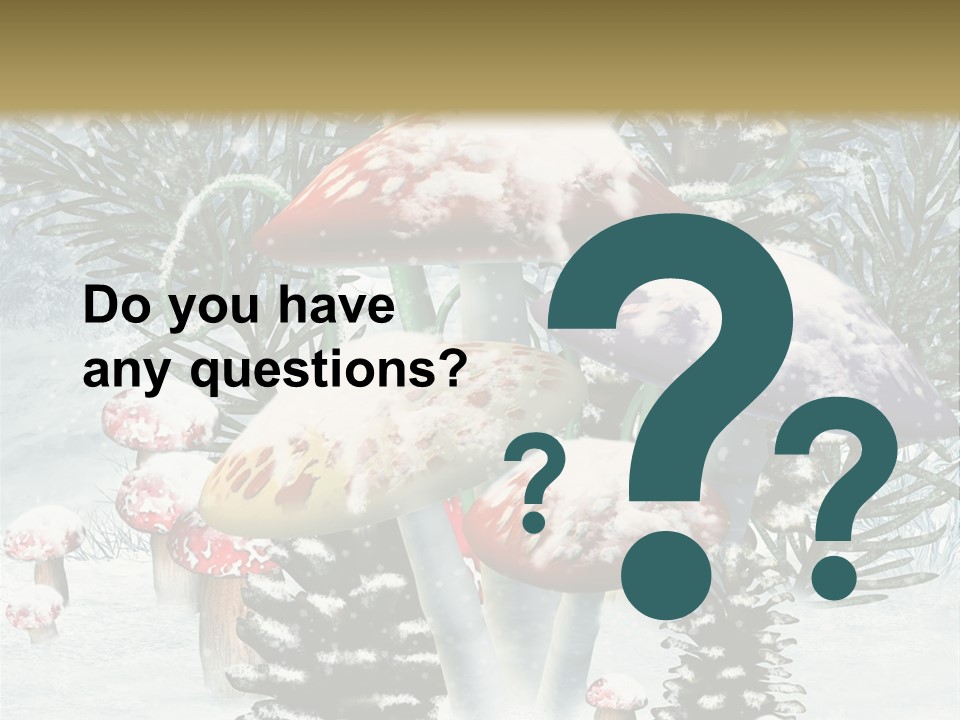 Muchomor Zima Niebieski PowerPoint Template