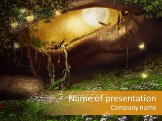 Kwiat Noc Motyl PowerPoint Template