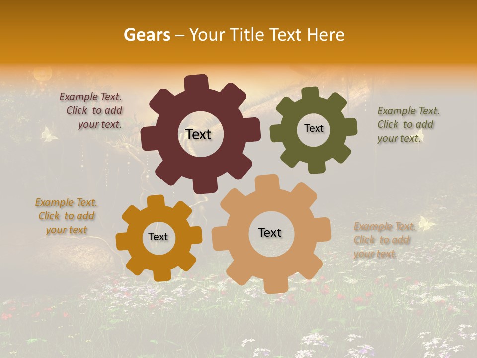 Kwiat Noc Motyl PowerPoint Template