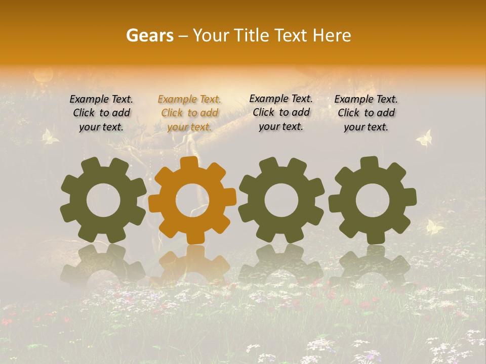 Kwiat Noc Motyl PowerPoint Template