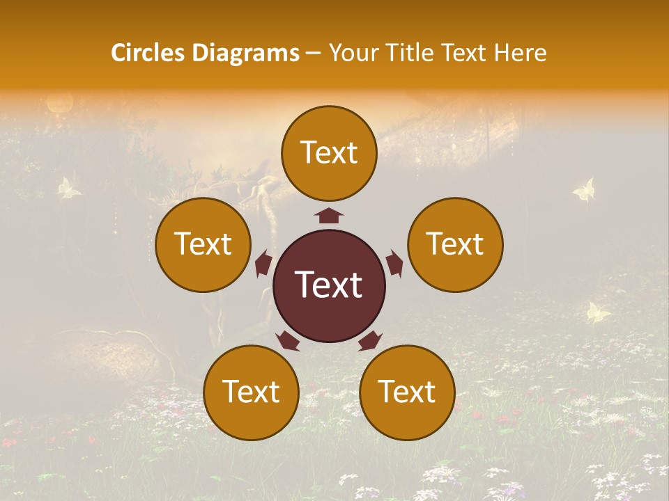 Kwiat Noc Motyl PowerPoint Template