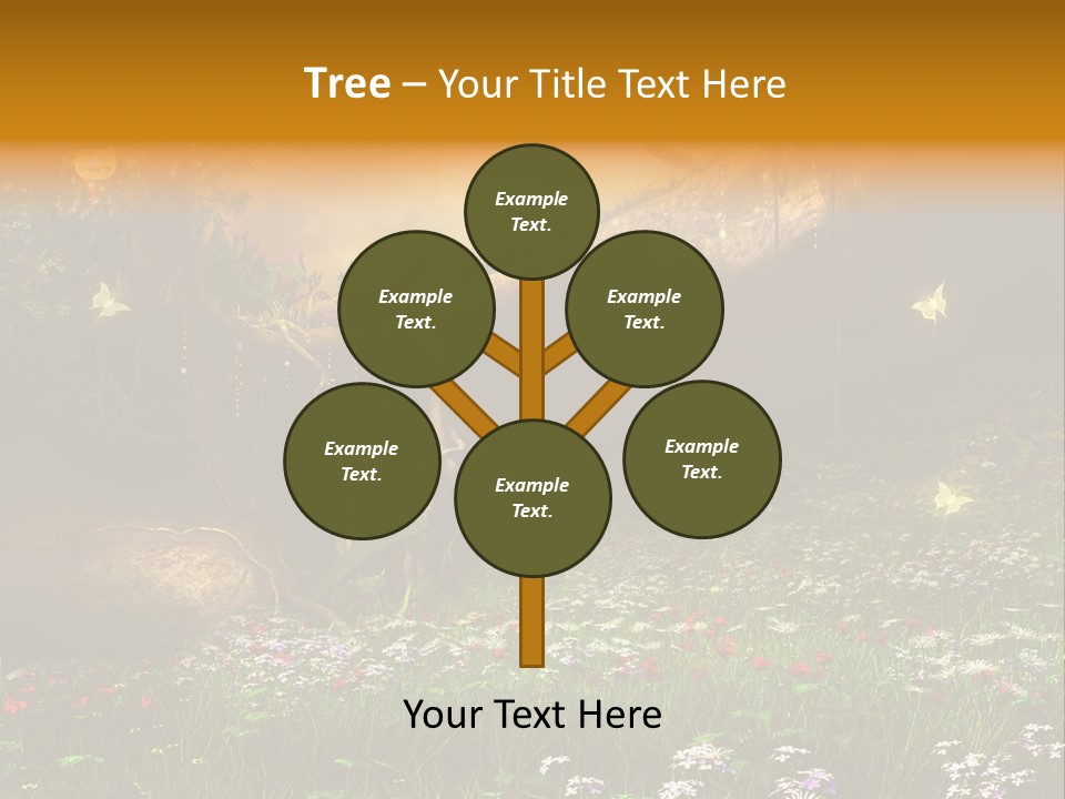 Kwiat Noc Motyl PowerPoint Template