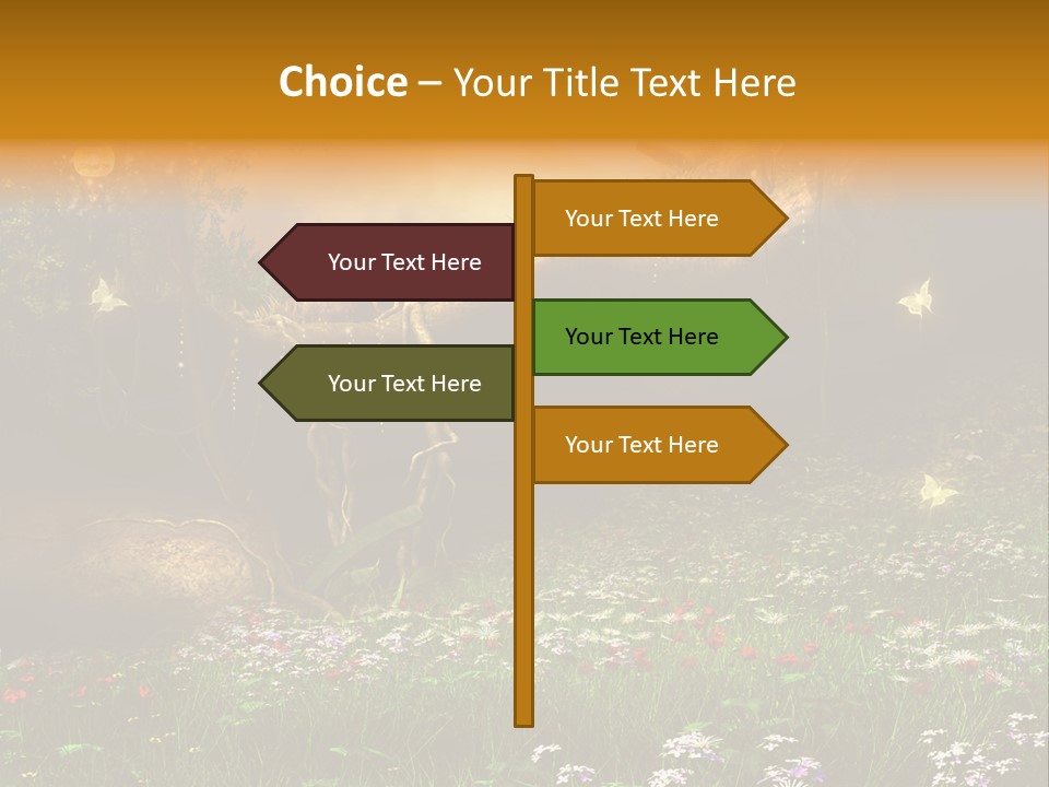 Kwiat Noc Motyl PowerPoint Template