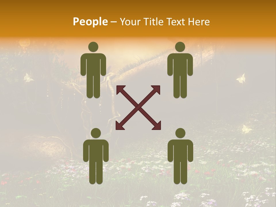 Kwiat Noc Motyl PowerPoint Template