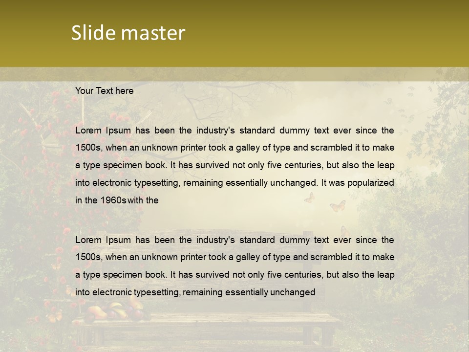 Owoc Fantasy Zielony PowerPoint Template