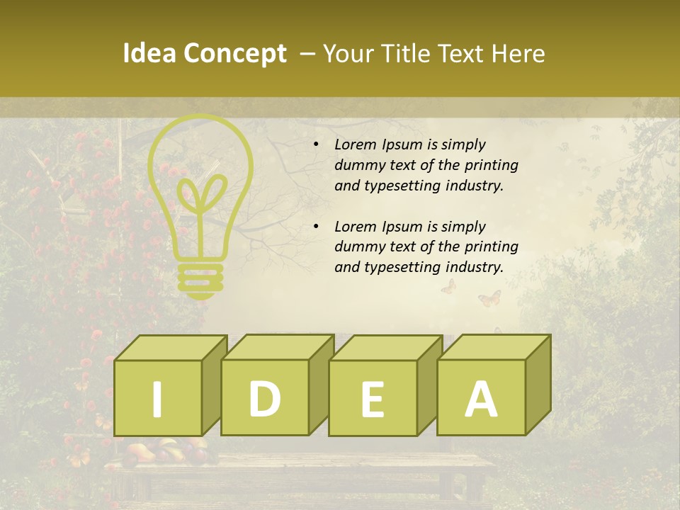 Owoc Fantasy Zielony PowerPoint Template