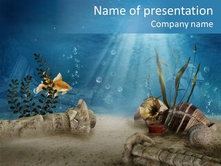 Zatopiony Ocean Pos PowerPoint Template