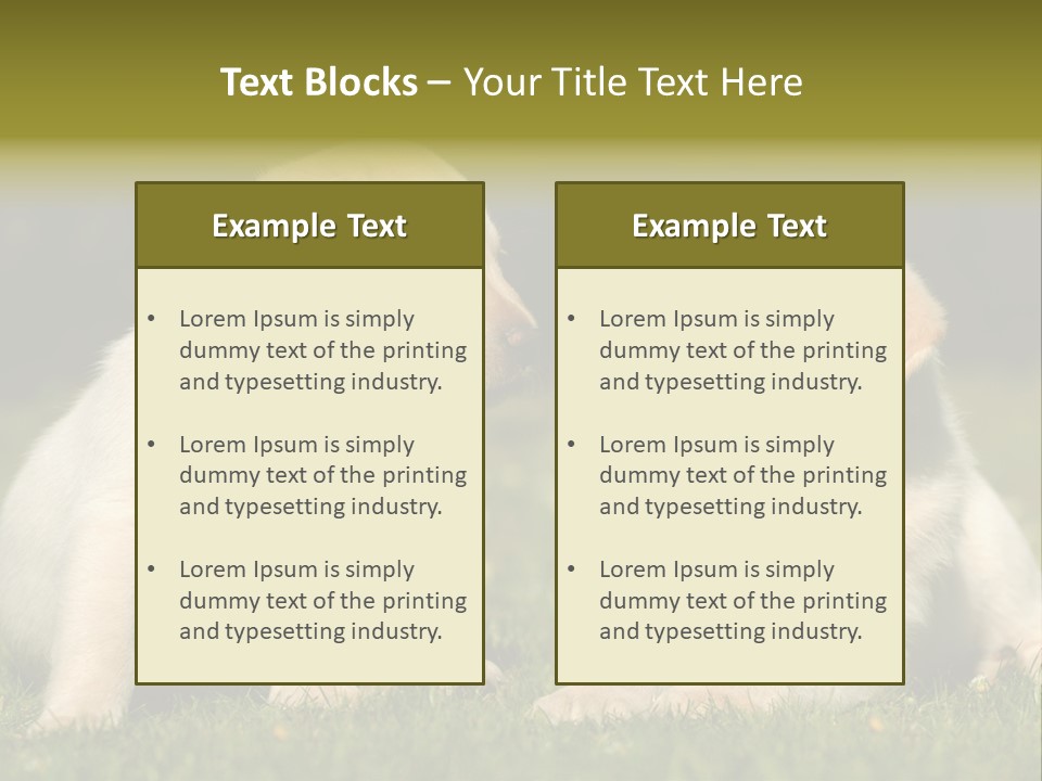 Junges Zwei Tierfreundschaft PowerPoint Template