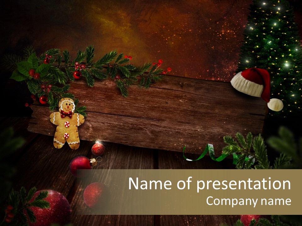 Retro December Gingerbread PowerPoint Template