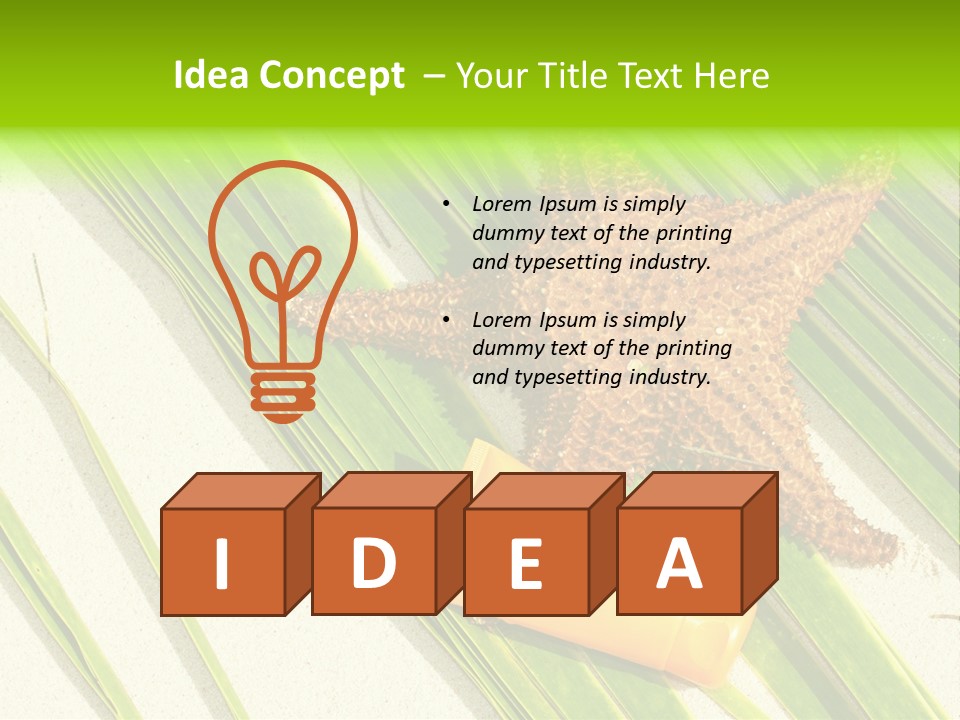 Turquoise Sunbathing Caribbean PowerPoint Template