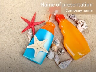 Sunblock Sand Creme PowerPoint Template