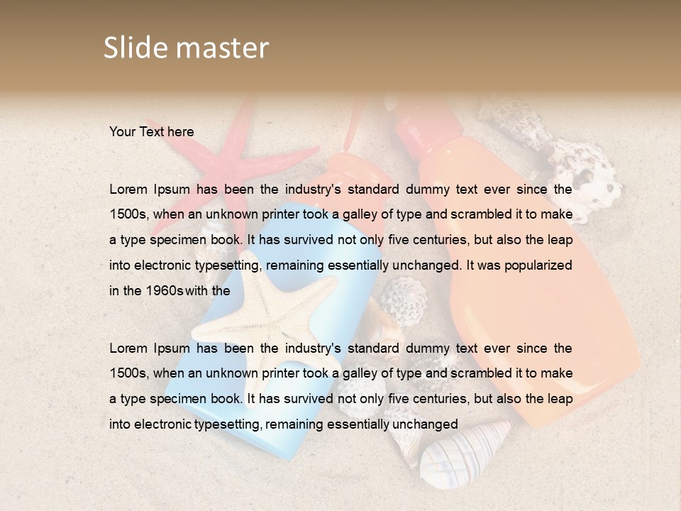 Sunblock Sand Creme PowerPoint Template