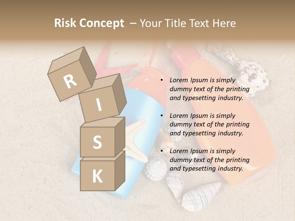 Sunblock Sand Creme PowerPoint Template