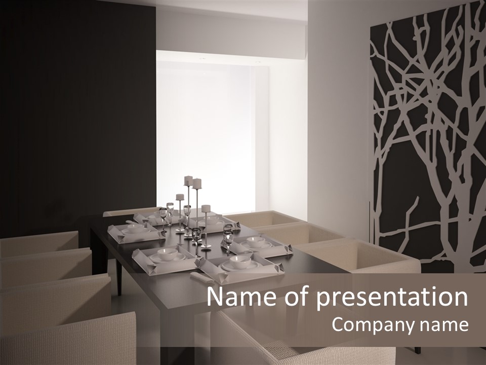 Wood Contemporary Window PowerPoint Template