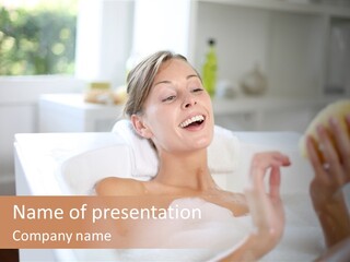 Bathtub Relaxed Relaxation PowerPoint Template