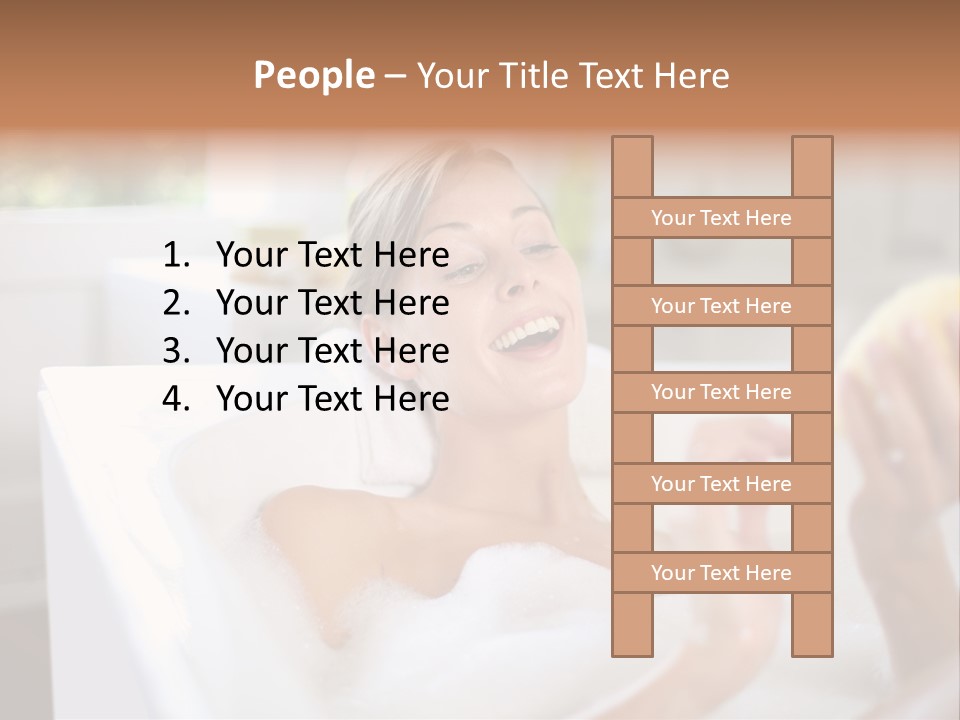 Bathtub Relaxed Relaxation PowerPoint Template