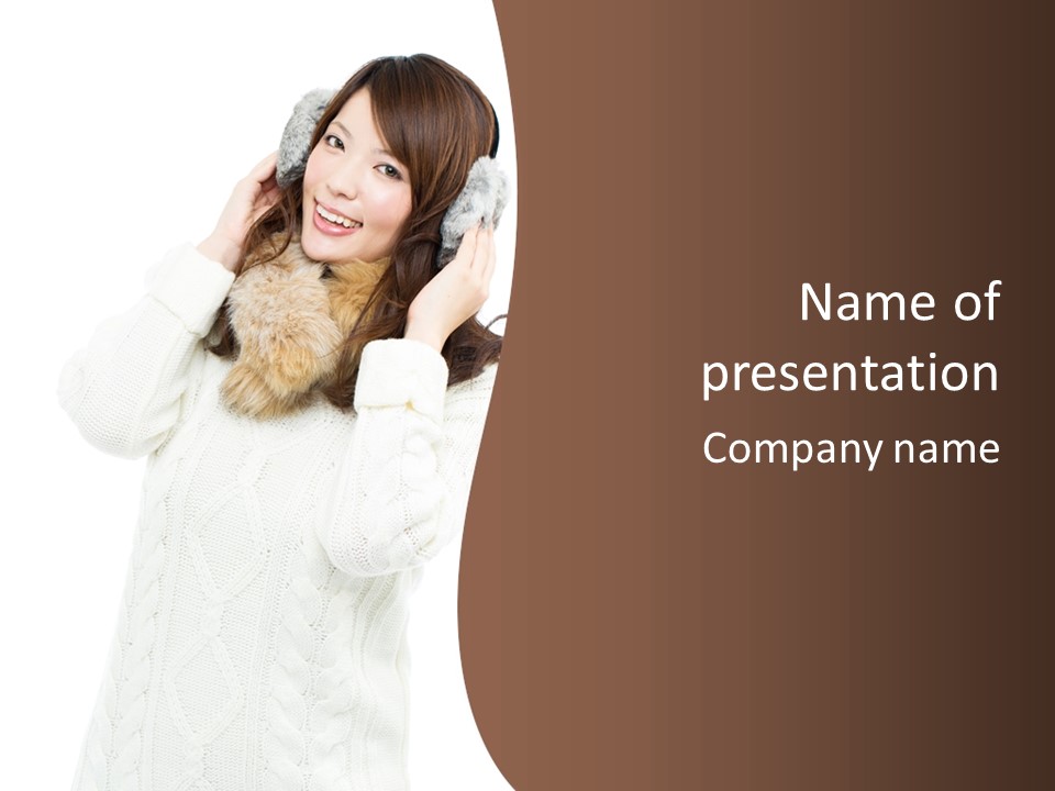 Female Glove Pretty PowerPoint Template