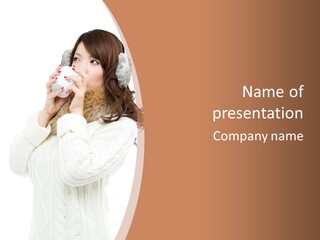 Female Alone Taiwanese PowerPoint Template