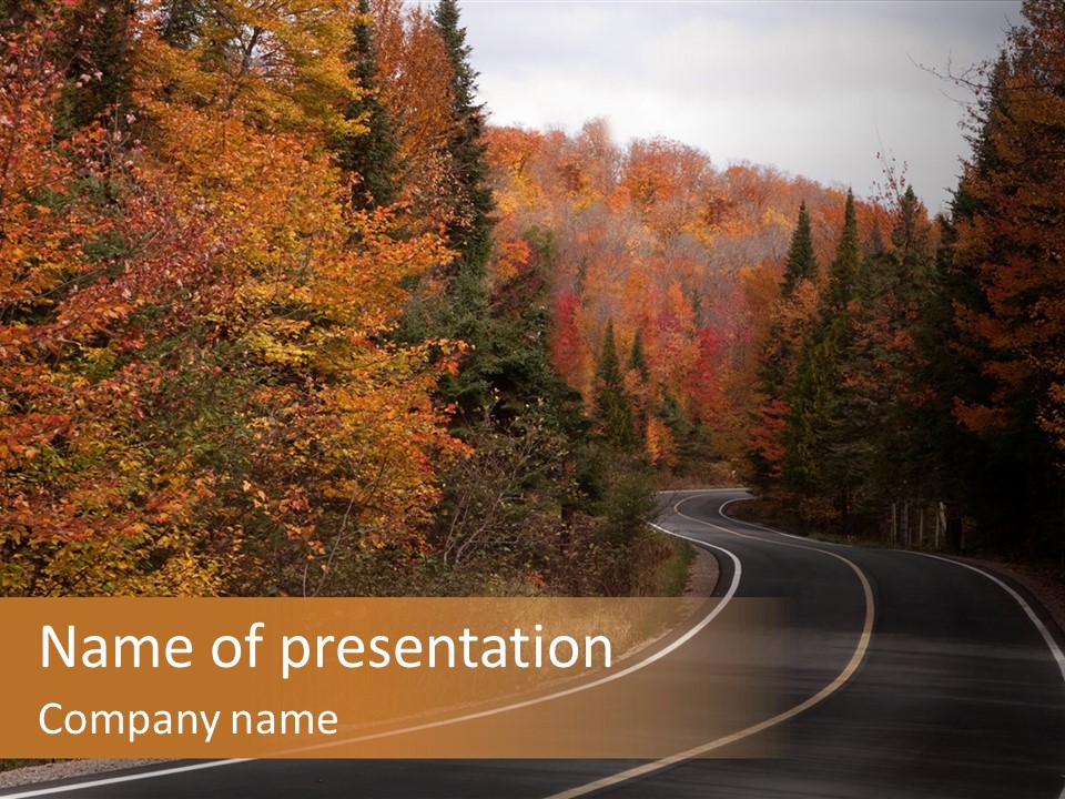 Road Mountains Nature PowerPoint Template