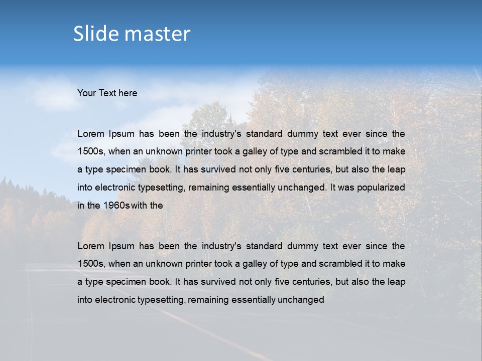 Autunm Trees Mountains PowerPoint Template