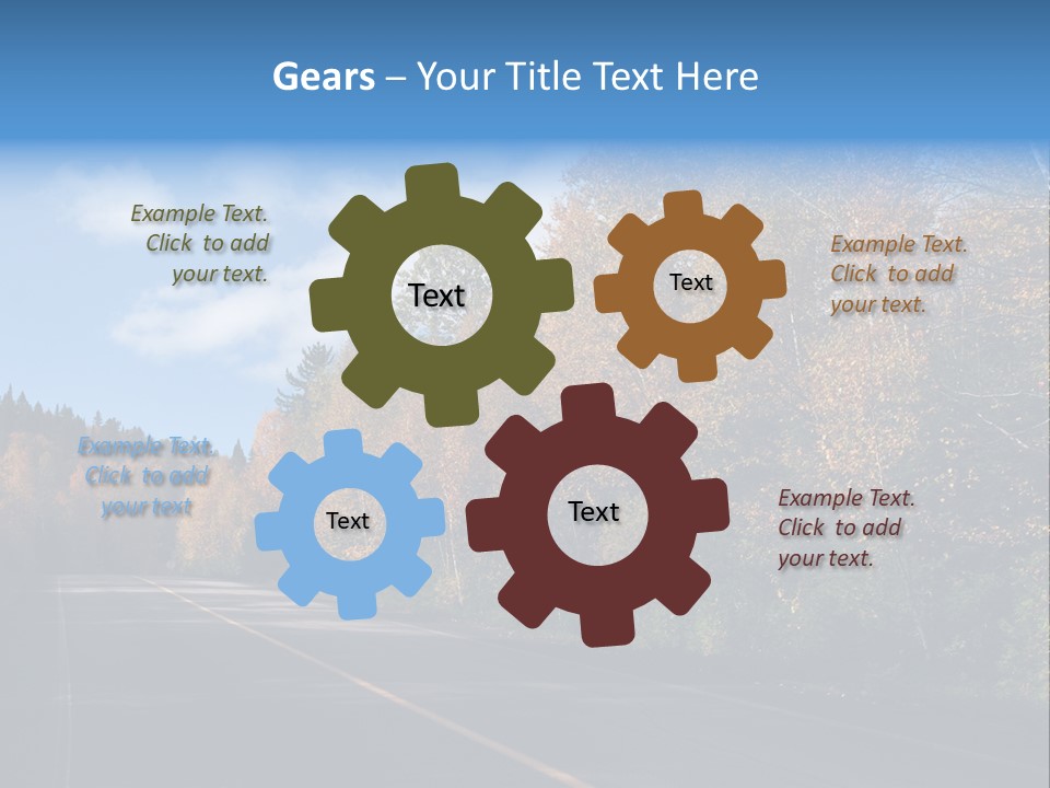 Autunm Trees Mountains PowerPoint Template