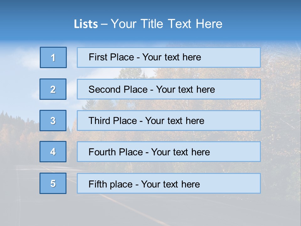 Autunm Trees Mountains PowerPoint Template