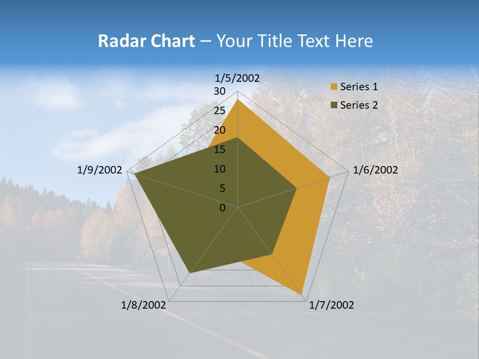 Autunm Trees Mountains PowerPoint Template