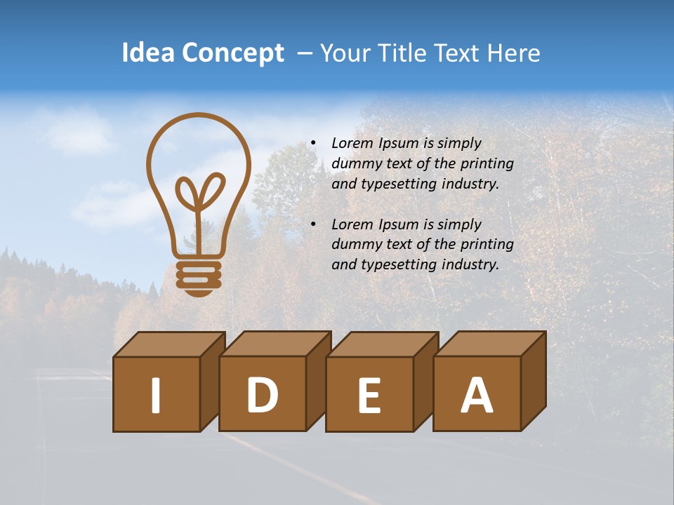 Autunm Trees Mountains PowerPoint Template