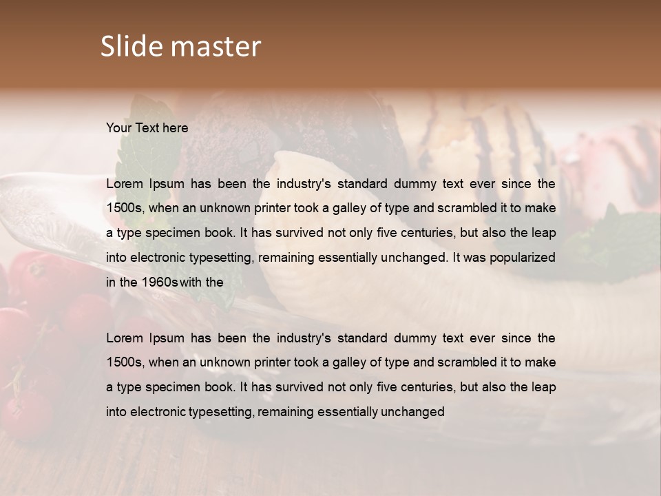 Berry Syrup Banana Split PowerPoint Template