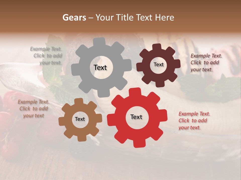 Berry Syrup Banana Split PowerPoint Template