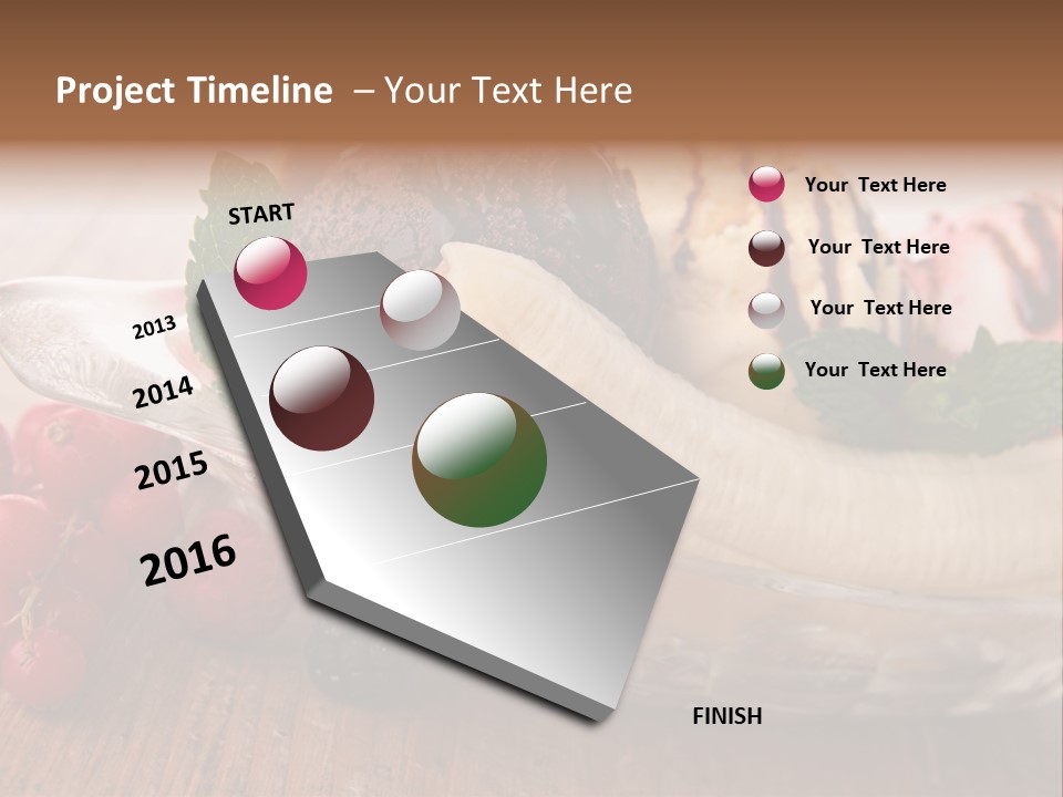 Berry Syrup Banana Split PowerPoint Template