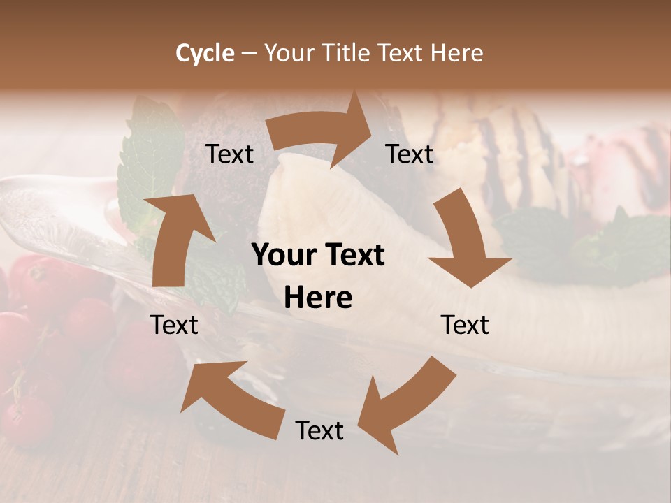 Berry Syrup Banana Split PowerPoint Template