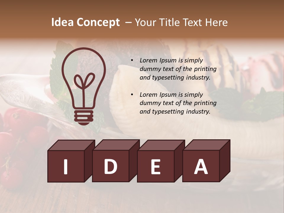 Berry Syrup Banana Split PowerPoint Template