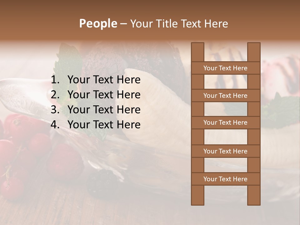 Berry Syrup Banana Split PowerPoint Template