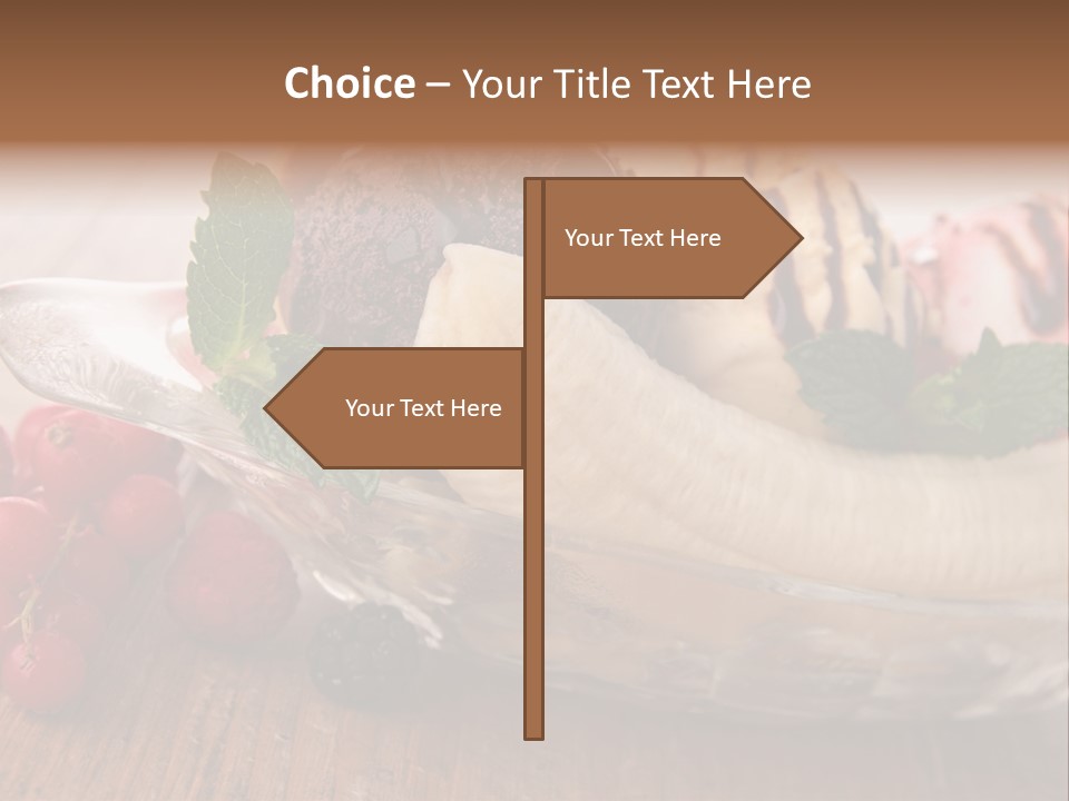 Berry Syrup Banana Split PowerPoint Template