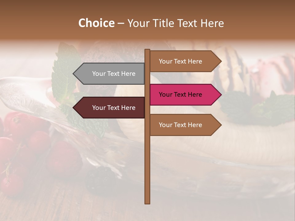 Berry Syrup Banana Split PowerPoint Template