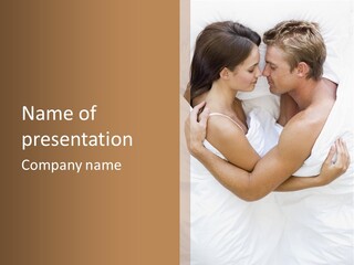 Couple Young Woman Daytime PowerPoint Template