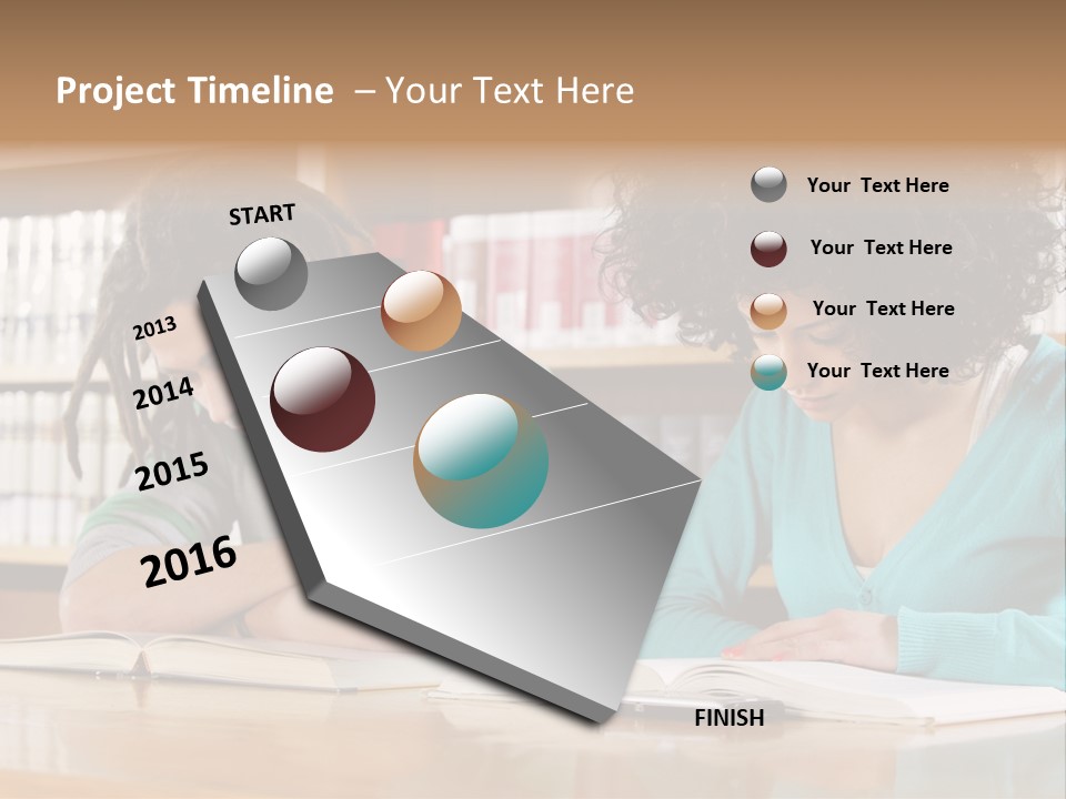 Reading Ethnic Female PowerPoint Template