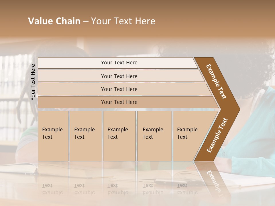 Reading Ethnic Female PowerPoint Template
