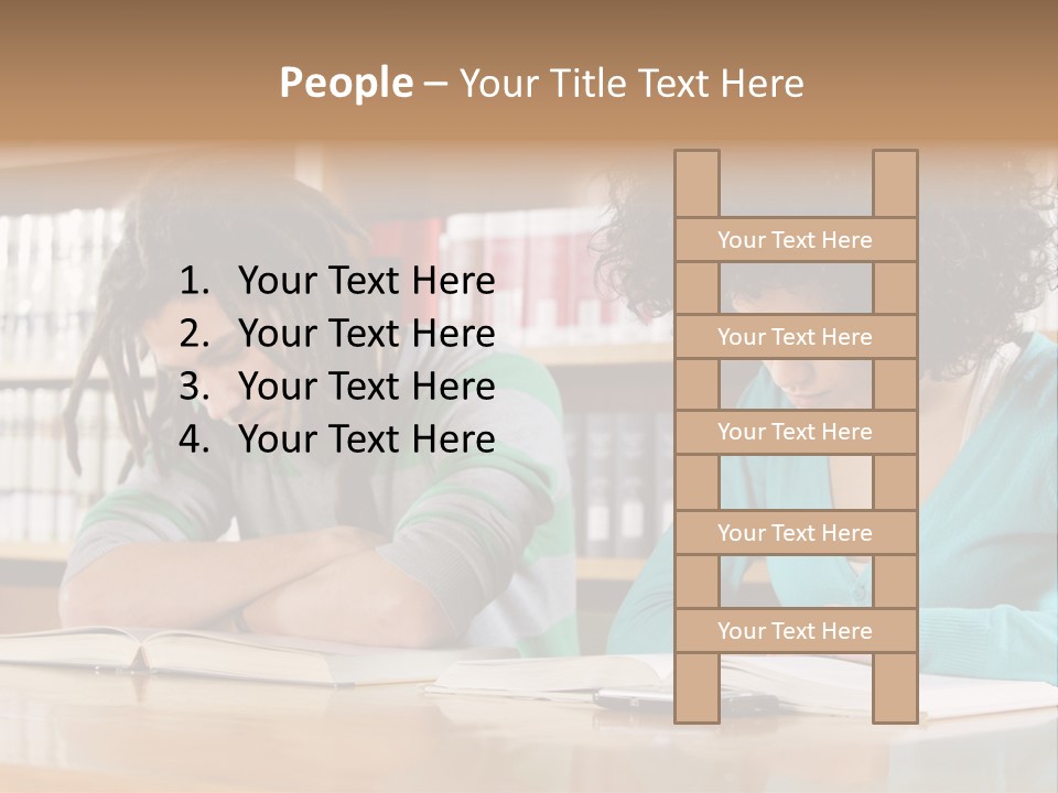 Reading Ethnic Female PowerPoint Template