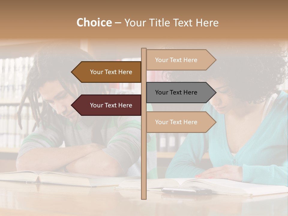 Reading Ethnic Female PowerPoint Template